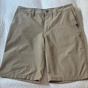 Quicksilver Amphibian Tan Shorts with Dryflight Water Repellent Fabric, Size 28